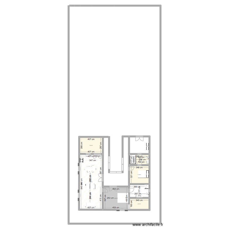lune. Plan de 6 pièces et 94 m2