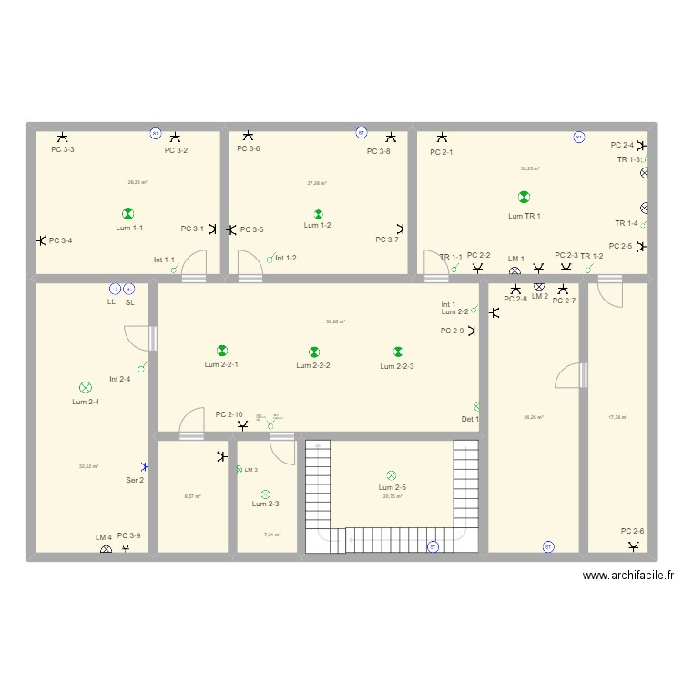 Elancourt 2. Plan de 10 pièces et 254 m2