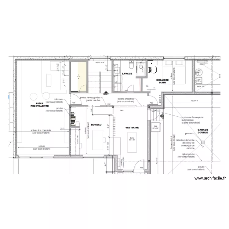 Plan_RdeJ_Shefford_1salledebain. Plan de 