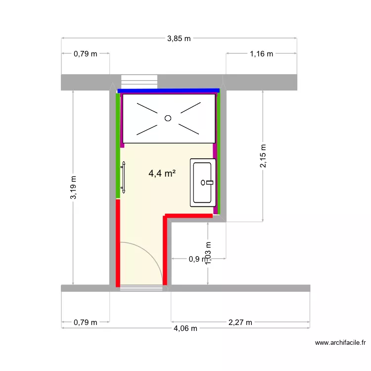 GERMOND. Plan de 1  et 4 m²