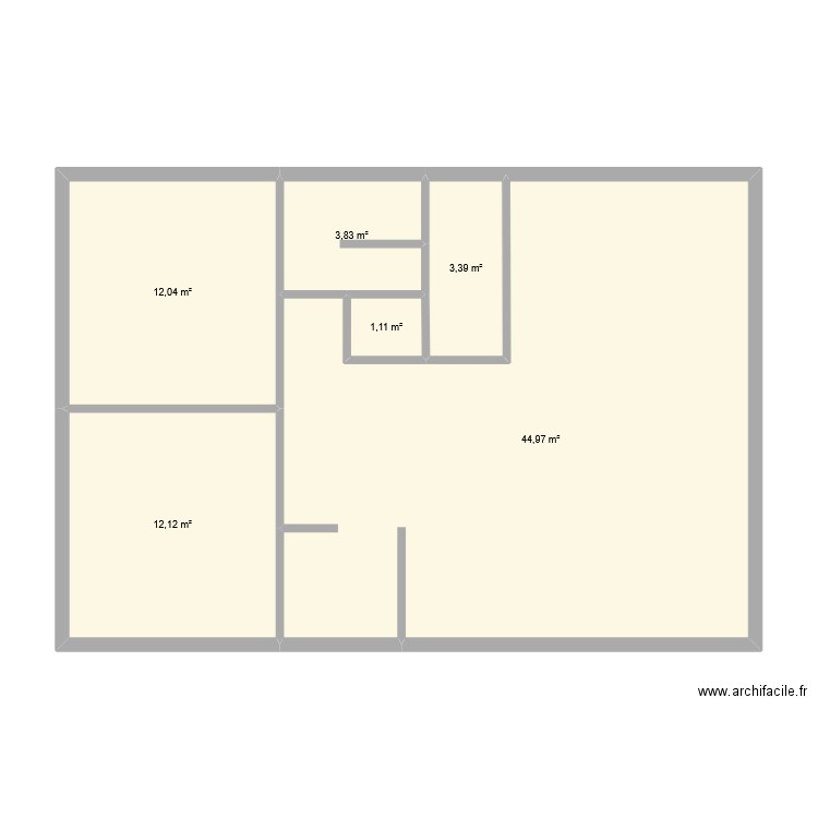 Maison 75m2 electricite. Plan de 6 pièces et 77 m2