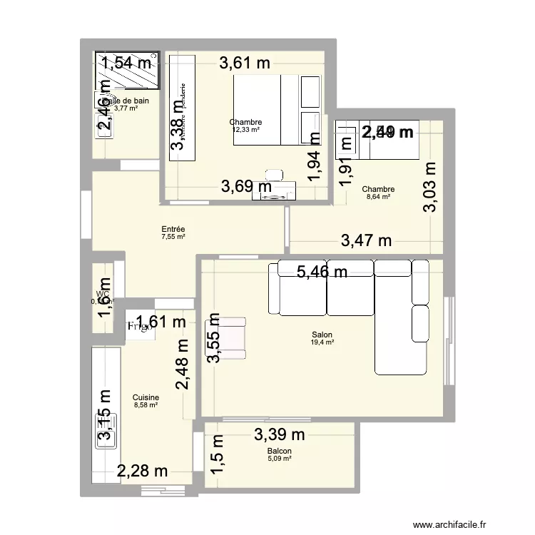 ANTALYA. Plan de 8  et 66 m²