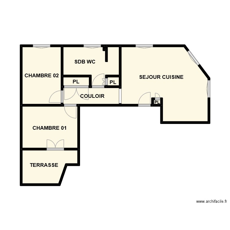PLAN AMIANTE RU GUIRAN. Plan de 10 pièces et 32 m2