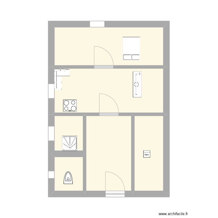 3, angelus. Plan de 6 pièces et 29 m2