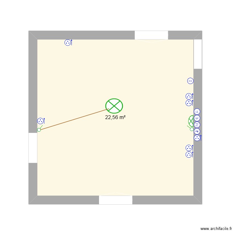 Cuisine Magny. Plan de 1 pièce et 23 m2