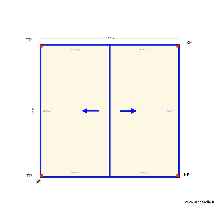 Rauwers CarPort V2. Plan de 2 pièces et 37 m2