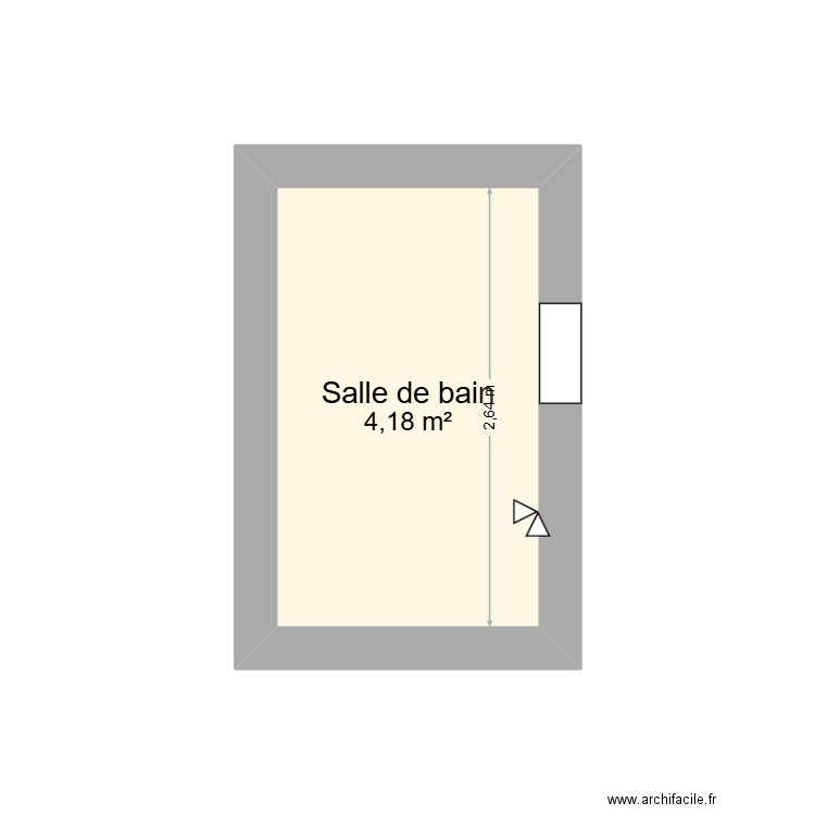 Sdb saran. Plan de 1 pièce et 4 m2