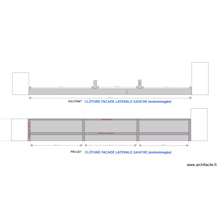 BEVE (cl&ocirc;ture lat&eacute;rale gauche). Plan de 