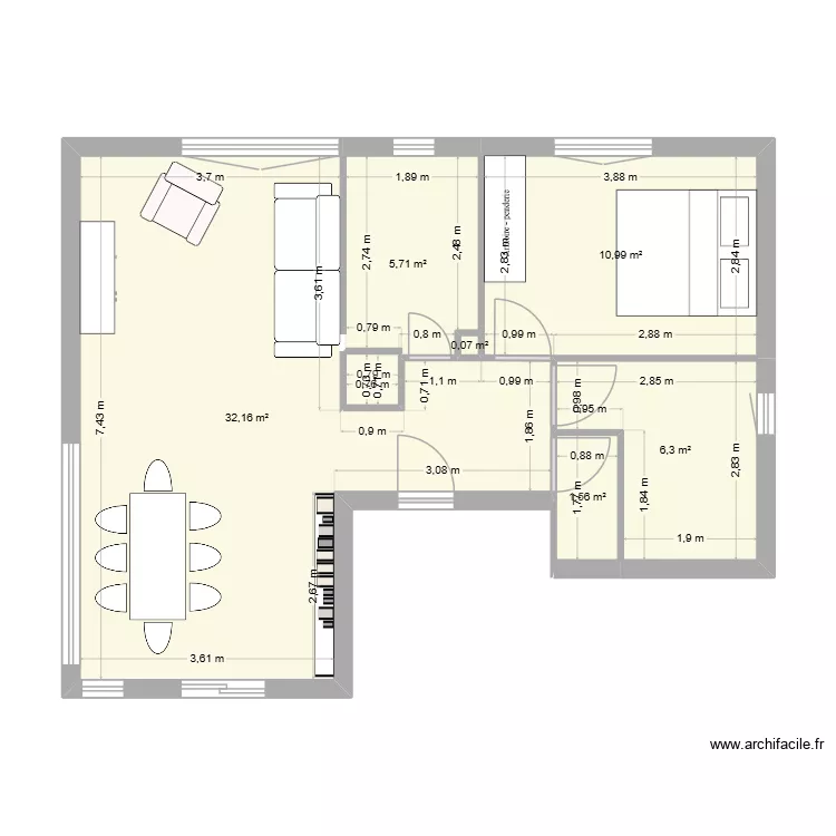32-T3. Plan de 6 et 57 m² 32-T3. Plan de 6 et 57 m²