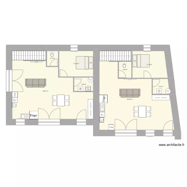 plan maison 3. Plan de 8 Pièces et 132 m²