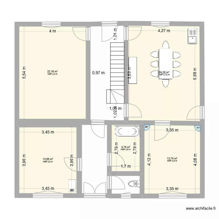 Maison St Julien. Plan de 5 pièces et 79 m² Maison St Julien. Plan de 5 pièces et 79 m²
