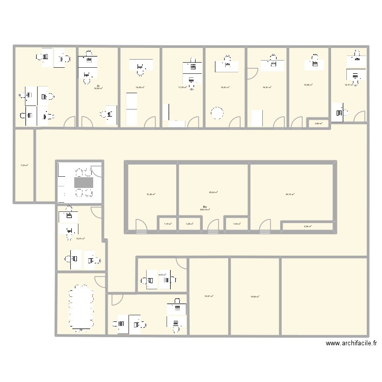 1er Etage droit_sept2025. Plan de 21 pièces et 541 m2