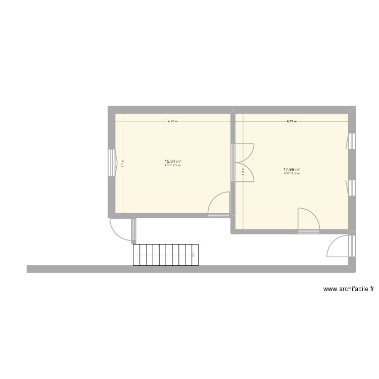 Jemepp 28. Plan de 2 pièces et 34 m2