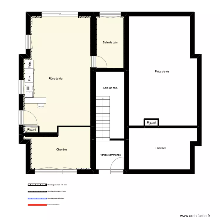 RDC R superficie. Plan de 10  et 122 m²