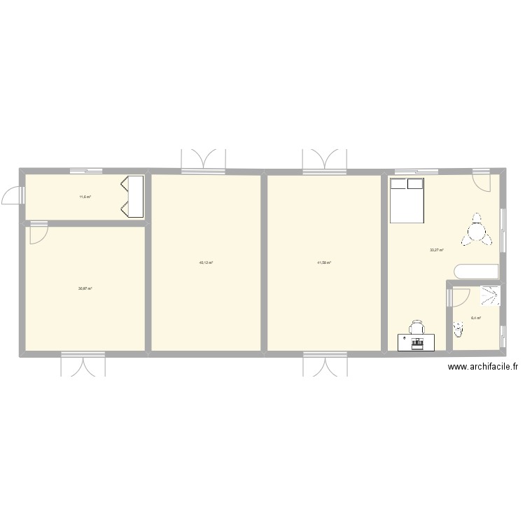 Terrain_maman_boutiques. Plan de 6 pièces et 164 m2