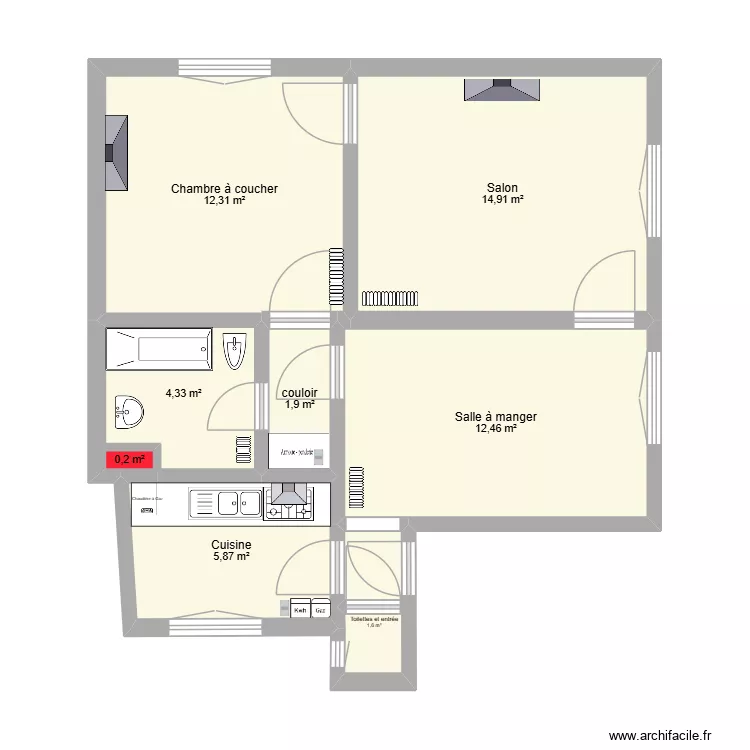 paris. Plan de 8  et 54 m²