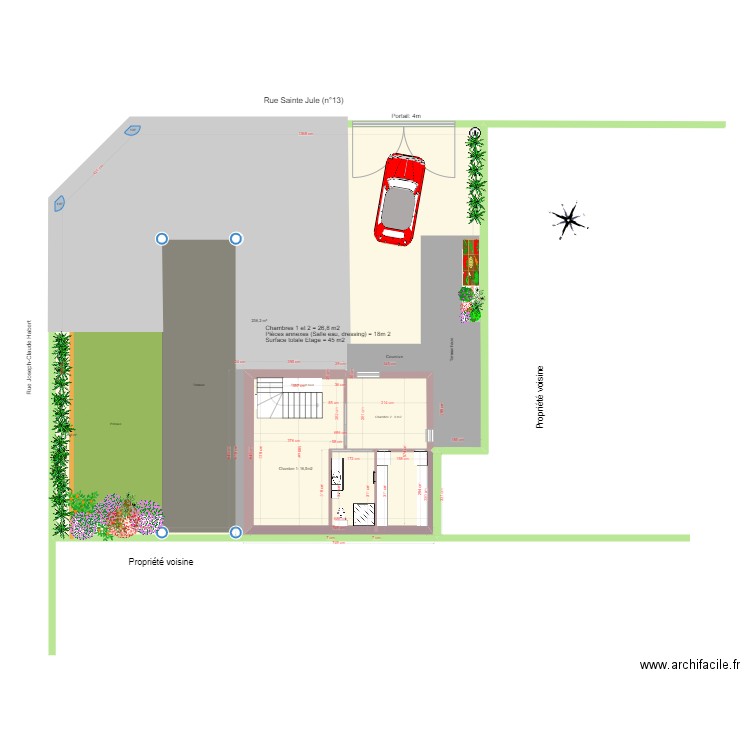 Ste Jule étage. Plan de 2 pièces et 245 m2