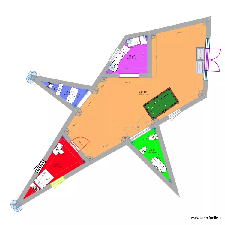 maison1. Plan de 5  et 50 m²