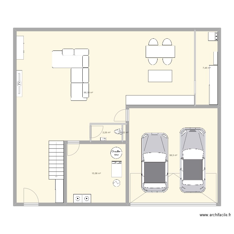 Projet Villa. Plan de 6 pièces et 153 m2