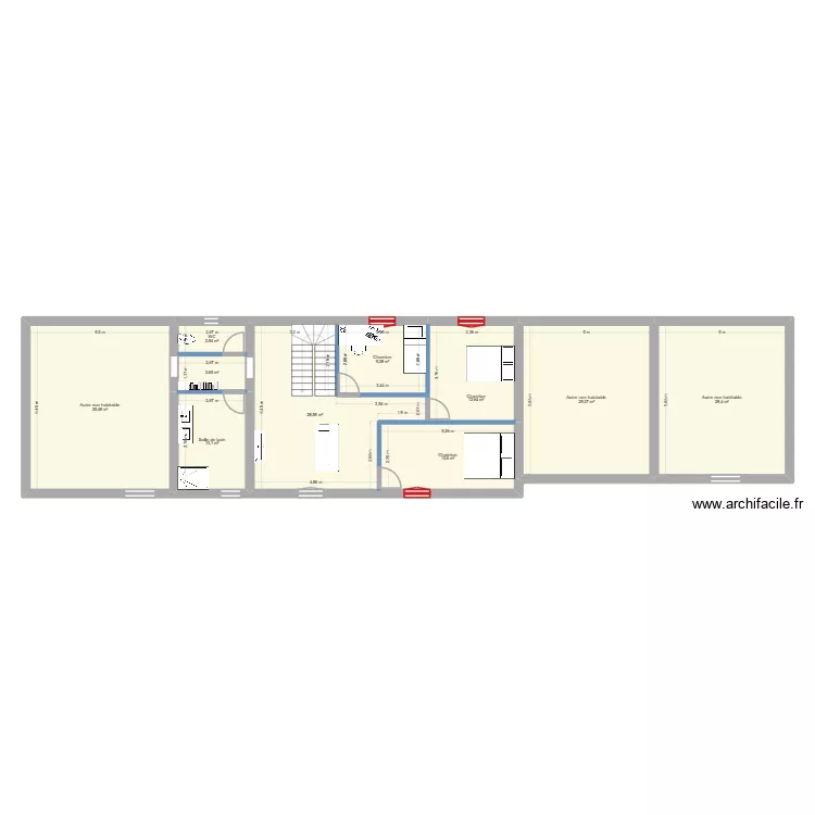 chez oim (r+1). Plan de 10  et 175 m²