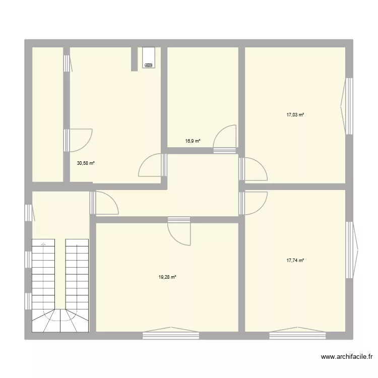 Madiou RDC. Plan de 5 Pièces et 102 m²