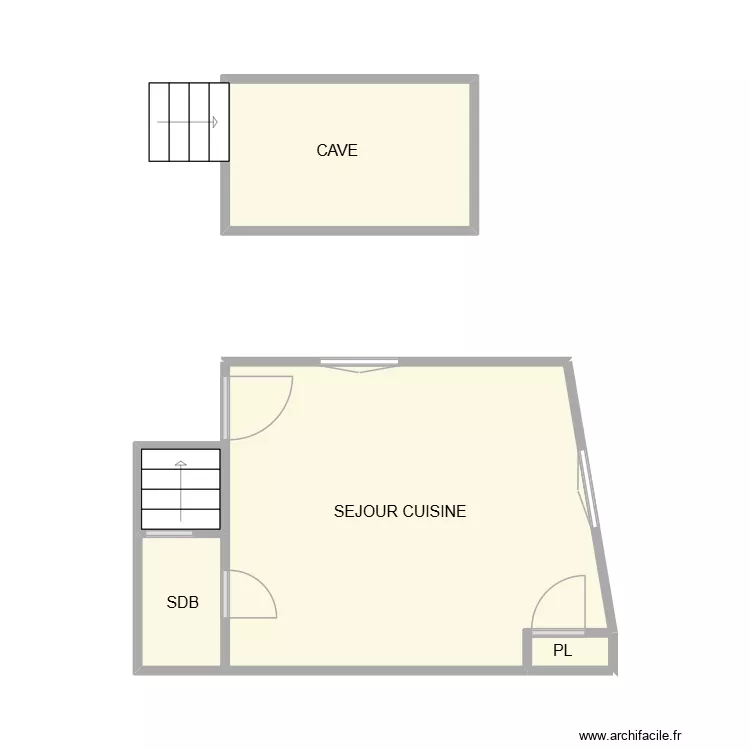 BEAUCAIRE RDC. Plan de 5  et 25 m²