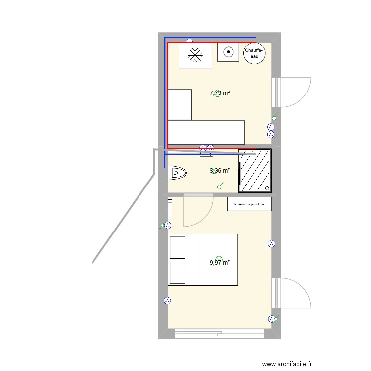 Garage. Plan de 3 pièces et 21 m2