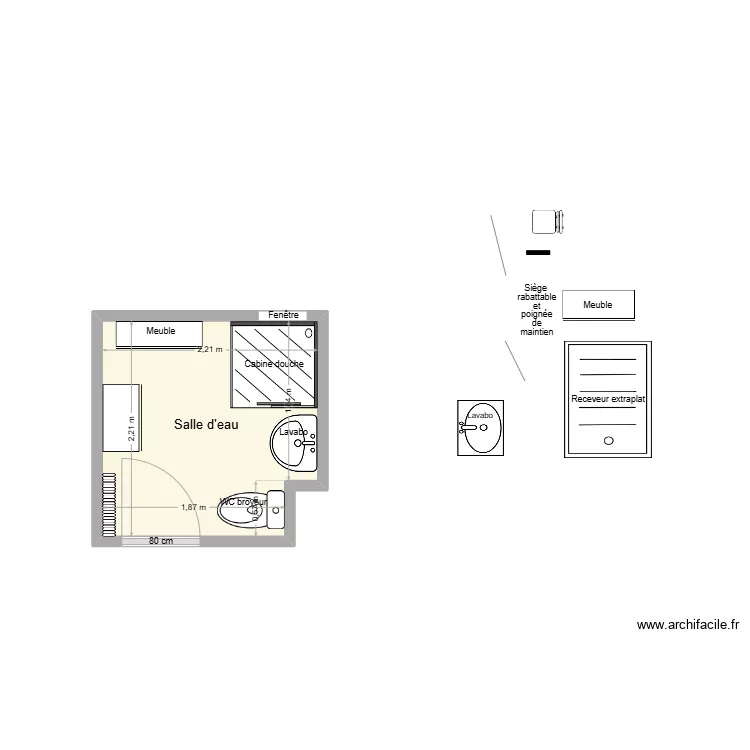 ROUDIERE SDB existant. Plan de ROUDIERE SDB existant. Plan de
