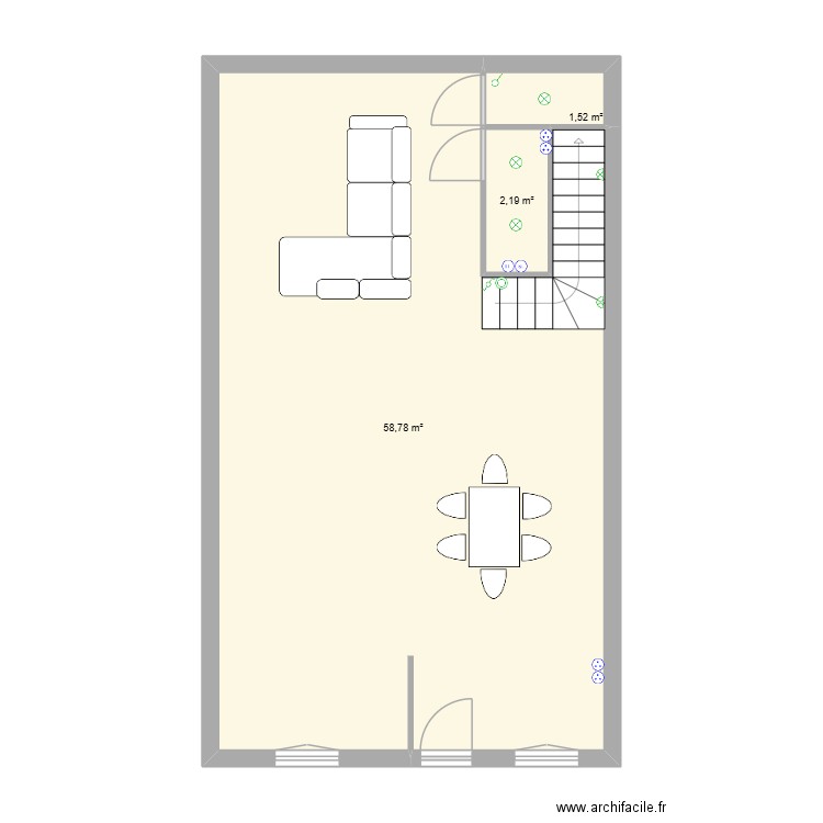 flo. Plan de 3 pièces et 63 m2