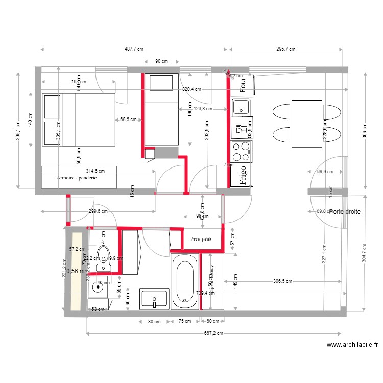 A.L. Plan 1. Plan de 1 pièce et 1 m2