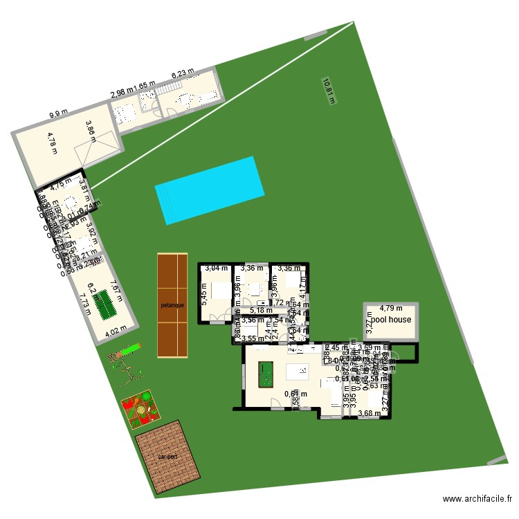 acqueduc12. Plan de 28 pièces et 309 m2