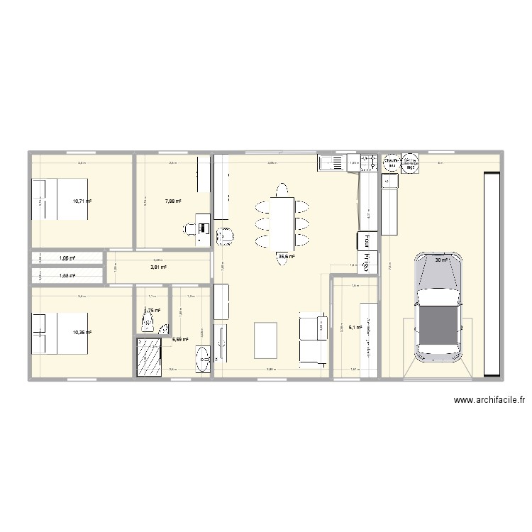 plan01. Plan de 11 pièces et 113 m2