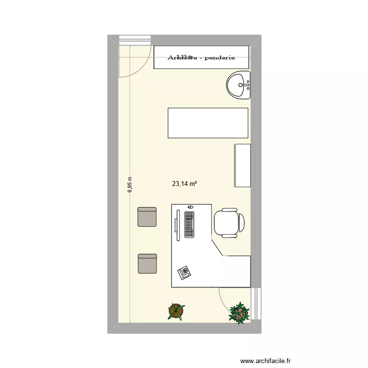 BUREAU2. Plan de 1 et 23 m² BUREAU2. Plan de 1 et 23 m²