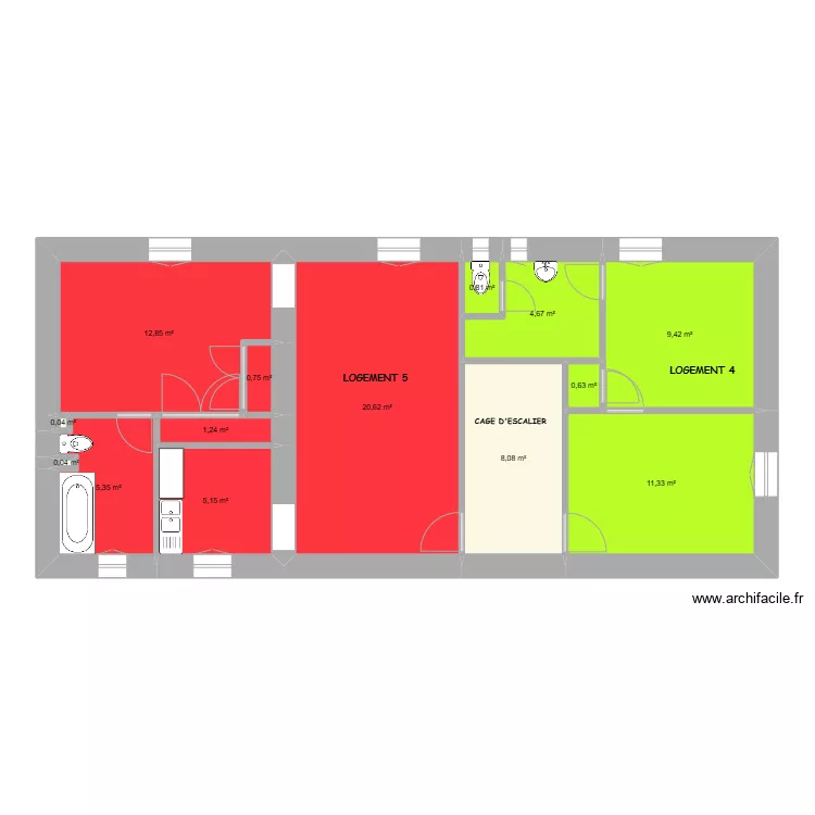 CUIRASSIERS 2 R+2. Plan de 