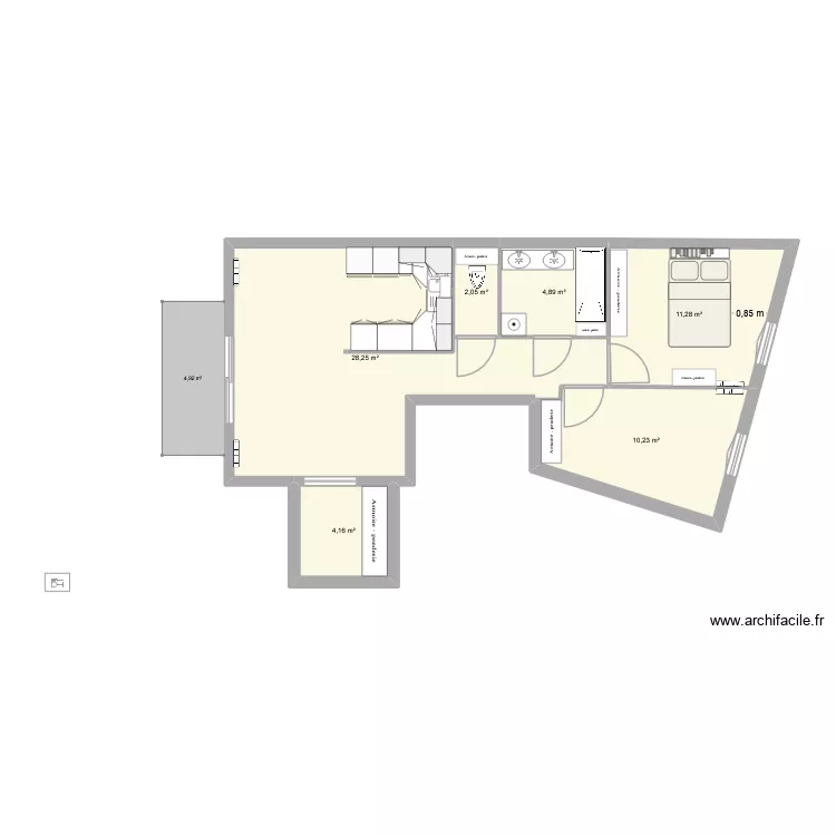 Nogent 1. Plan de 6 et 61 m² Nogent 1. Plan de 6 et 61 m²