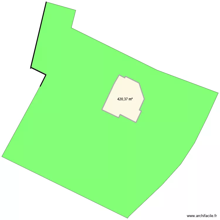 Propri&eacute;t&eacute;. Plan de 1  et 420 m²