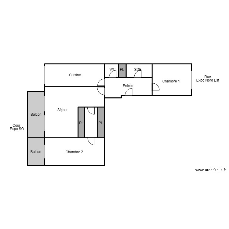 Plan LE MEURS . Plan de 13 pièces et 127 m2