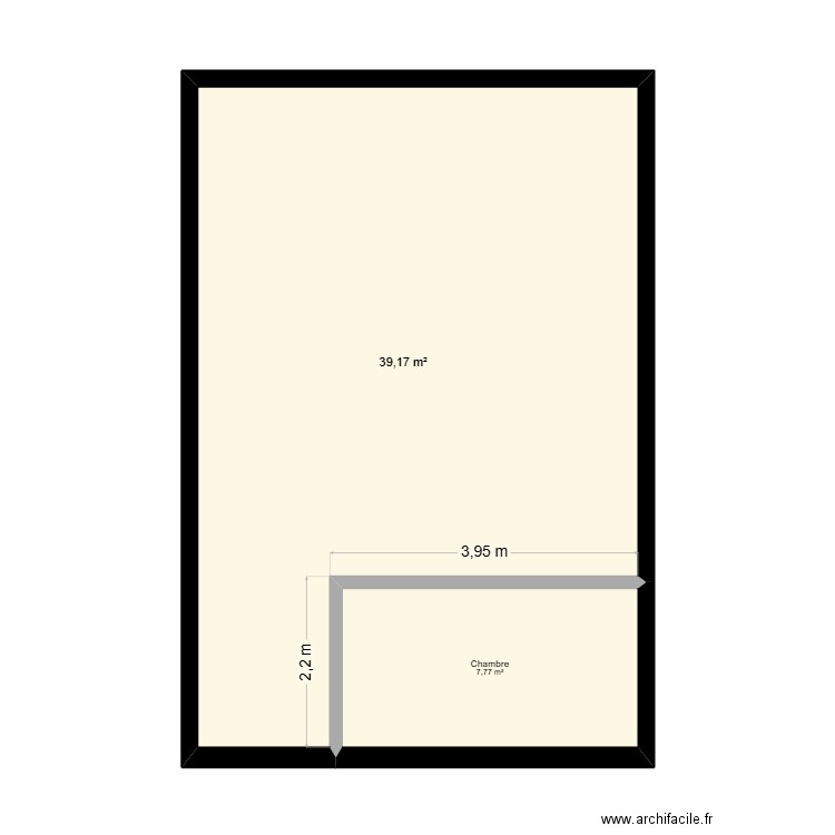 Maison vendée. Plan de 2 pièces et 47 m2