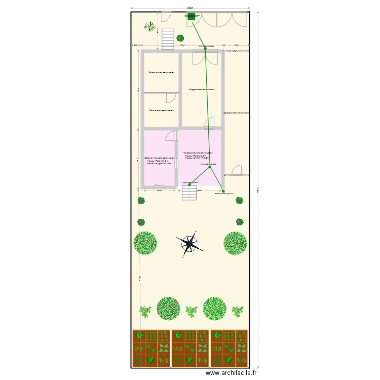 Plan de Masse apres travaux 2024/03. Plan de 7 pièces et 282 m2