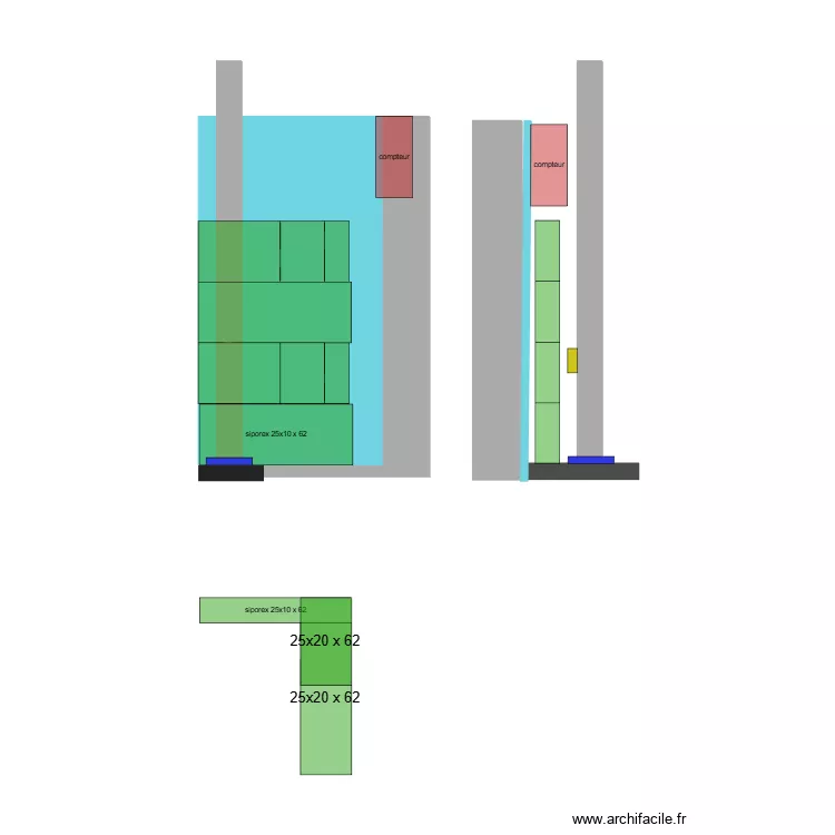 muret portail. Plan de 
