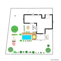 Plan de maison Extension + Baie + bordure Lege