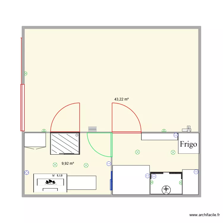 labo. Plan de 2  et 53 m²