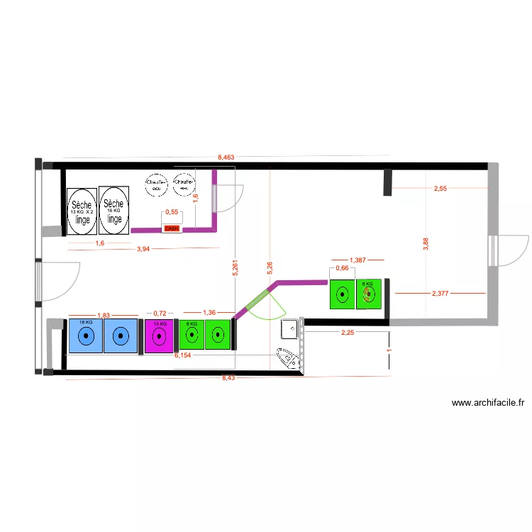 LAVERIE DUQUESNE. Plan de 