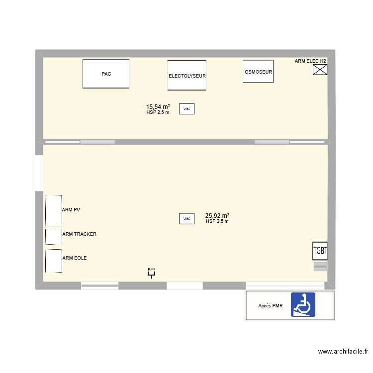 Batiment Energie2. Plan de 2 pièces et 41 m2