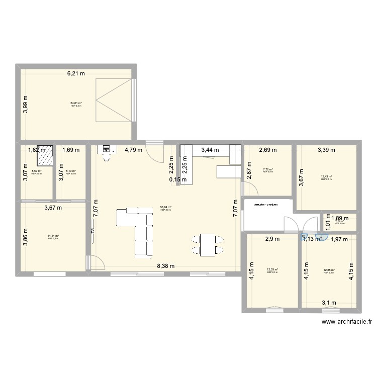 saint antoine 1. Plan de 10 pièces et 156 m2