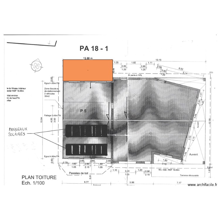 Extention toiture. Plan de 0 pièce et 0 m2