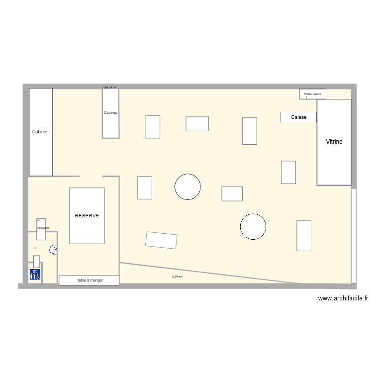 Plan JULE. Plan de 2 pièces et 5 m2