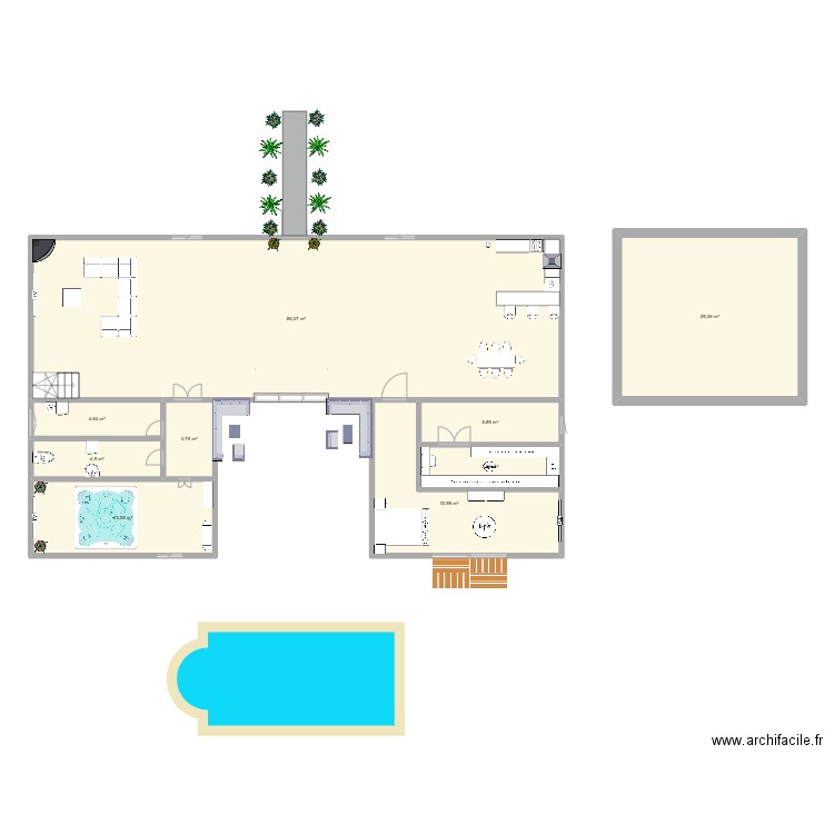 maison lena. Plan de 9 pièces et 170 m2