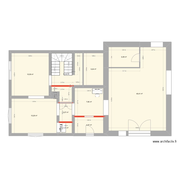 rdc montcet 3. Plan de 10 pièces et 111 m2