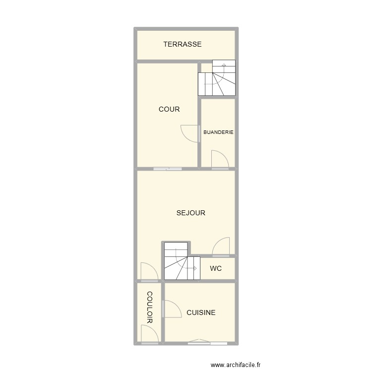 RDC JUIF. Plan de 9 pièces et 35 m2